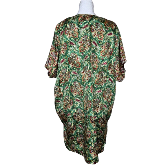 Naqui New York Womens Caftan Tunic Top Floral Boho Top Only Size Large - Picture 2 of 7